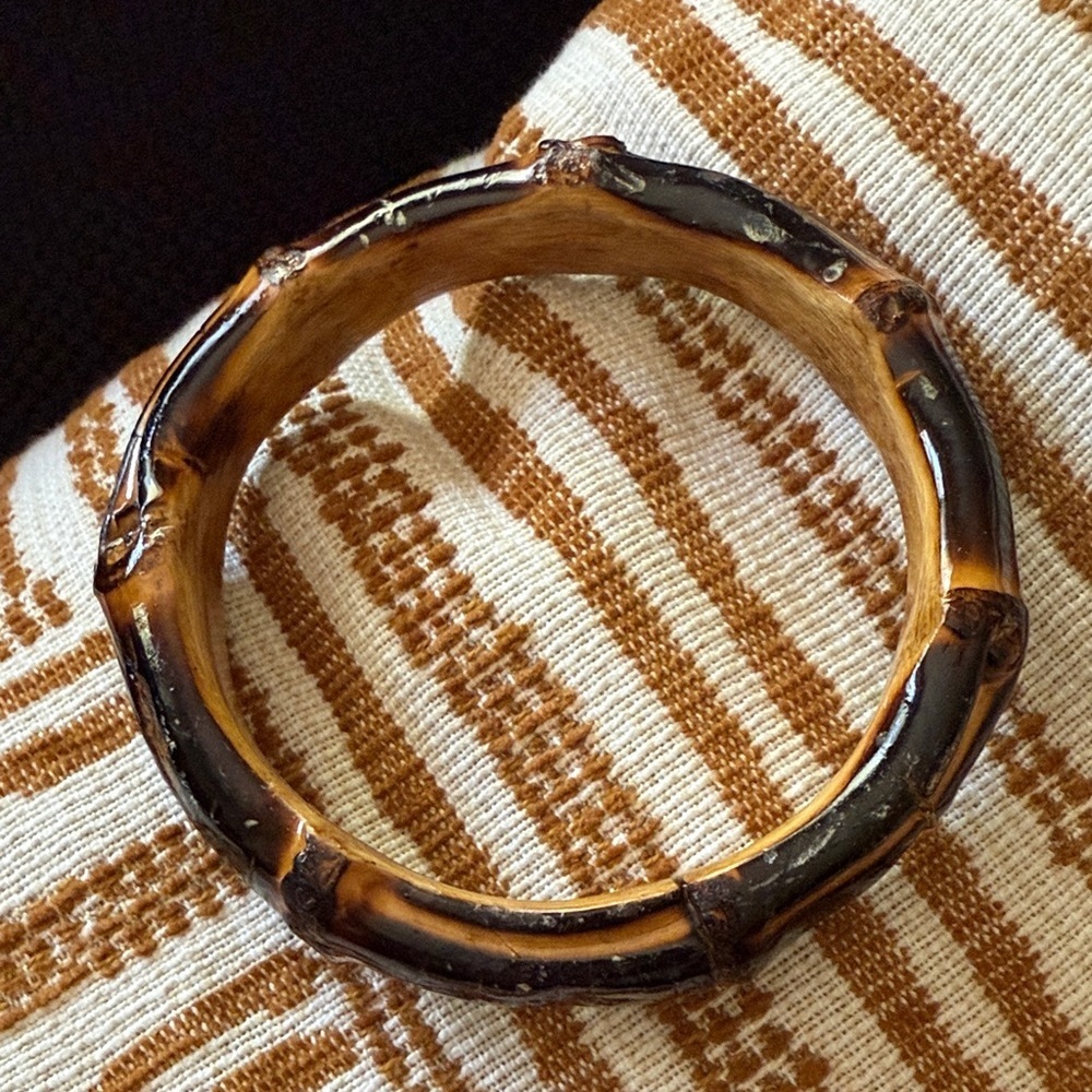 Dark Brown Natural Bamboo Bangle racelet Lightweight